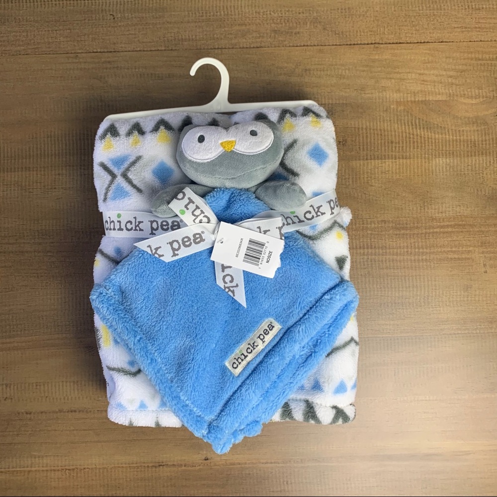 NWT Chickpea owl lovey and baby blanket